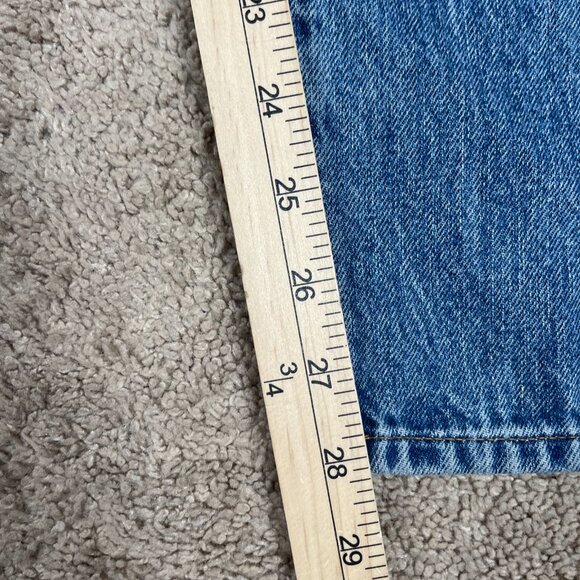 American Eagle Jeans Mens 30x28 Blue Embroidered Crest Pocket Preppy College Dad - Picture 3 of 9